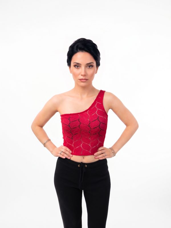 Noira Bordo Dantel Tek Omuz Tango Üstü